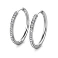 thumbnail image 5 of Cate & Chloe Pack of 3 - Bianca 18k White Gold Plated 25mm Hoop Earrings with Swarovski Crystals for Women, 5 of 10