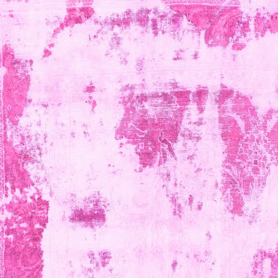 Ahgly Company Indoor Square Abstract Pink Modern Area Rugs, 5' Square