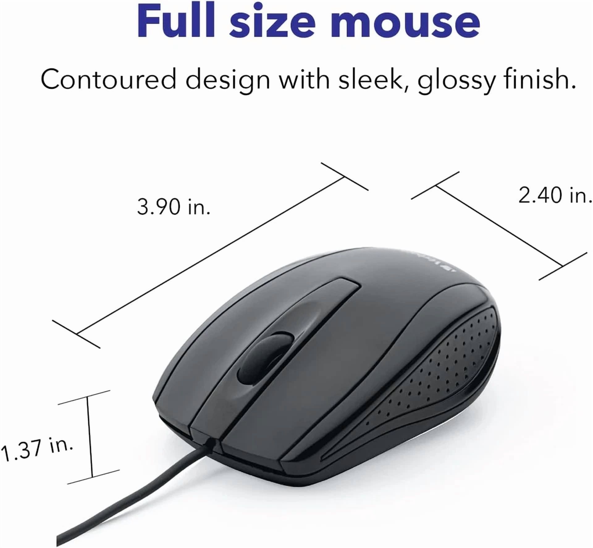 RHEA- Wired Usb Computer Mouse - Corded Usb Mouse For Laptops And Pcs - Right Or Left