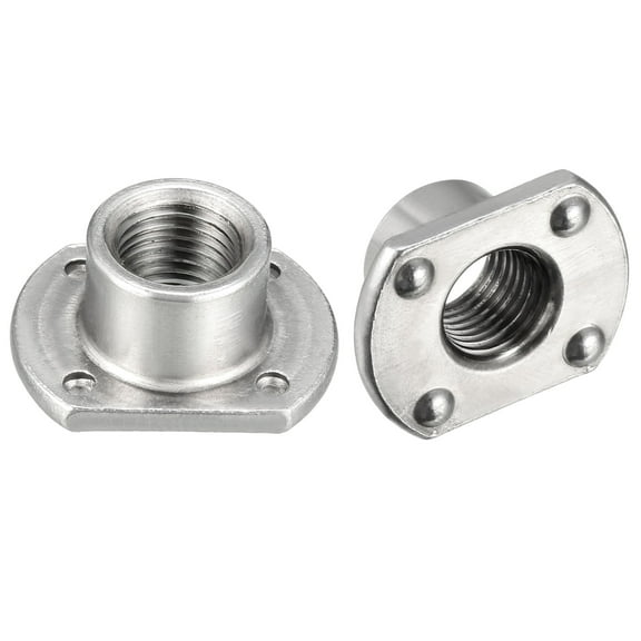 7/16-20 Carbon Steel Slab Base T-Shaped 4 Projection Weld Nuts, 10 Pcs