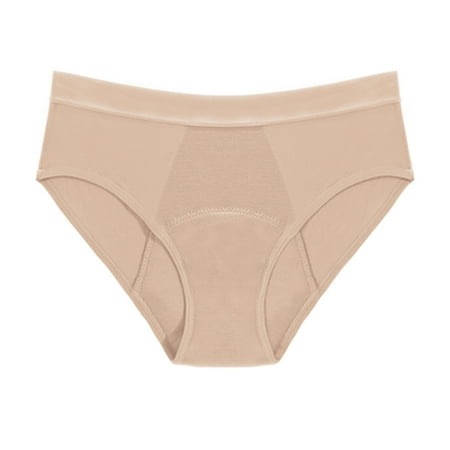 Akiihool Ladies Panties Women Underwear High Waist Cotton Briefs Ladies Panties Tummy Control Panty Full Coverage (Beige L)