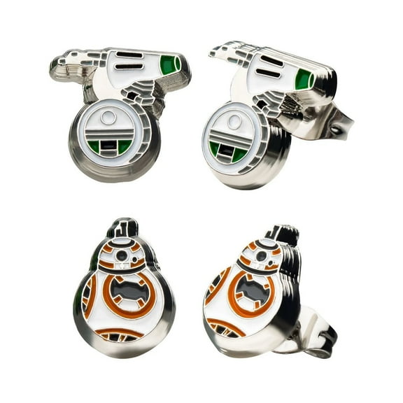 Star Wars: Episode 9 D-O & BB-8 Earrings Set - 316L Steel Enamel Stud Earrings Set