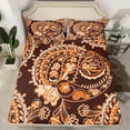 thumbnail image 2 of Homewish Brown Paisley Print Twin Sheet Sets for Adult, Vintage Damask Flower Twin Fitted Sheet, Southwestern Theme Flat Sheet, Super Cozy Room Decor, 3-Piece, 2 of 7