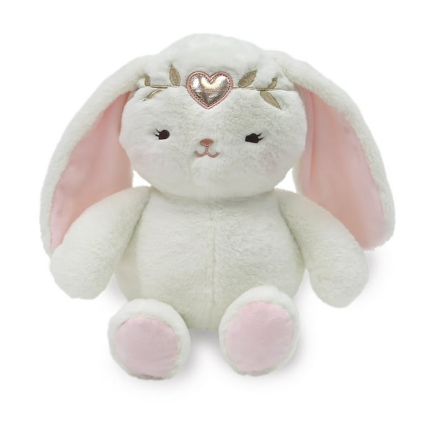 Lambs & Ivy Confetti Plush Bunny Stuffed Animal with Heart Crown 10