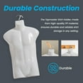 thumbnail image 4 of Topmaster Premium Male Shirt Holder - Durable Male Mannequin Torso, Lightweight and Portable Half Body Shirt Holder With Hanging Hook, Male Mannequin for Shirt Display and Storage, White, Pack of 5, 4 of 8