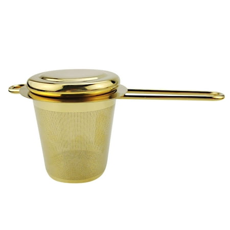 

Coffee Cups Tea Infuser Stainless Steel Steeper Fine Mesh S Large Capacity Strainer With Handle And Lid Hanging On Teapots Mugs Cups To Steep Loose Leaf