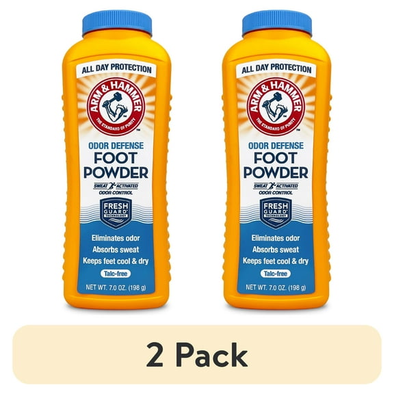 (2 pack) Arm & Hammer Fresh Scent Odor Defense Foot Powder, 7 oz