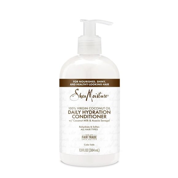 SheaMoisture 100% Virgin Coconut Oil Daily Hydrating Conditioner For All Hair Types with Coconut Milk & Acacia Senegal Nourish & Soften