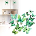 thumbnail image 6 of 12 Pcs Butterfly Wall Decor,3D Butterflies Stickers,Double Layer Butterfly Decorations,Reusable Butterfly Wall Decals,Butterflies Sticker with Magnets for Home Bedroom,Room Decoration,Green, 6 of 7