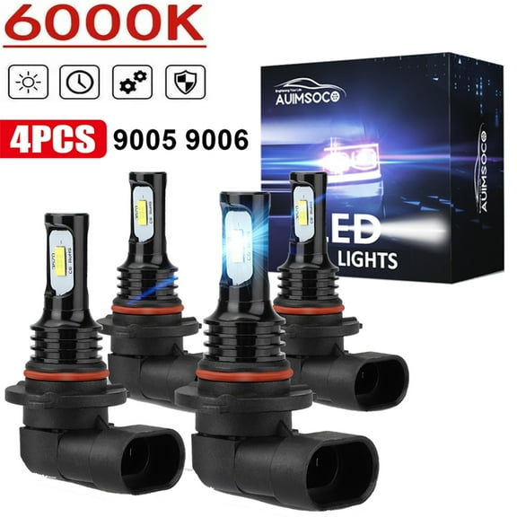 For Chevy Express 2500 1996-2018,2019,2020 LED Headlight Bulbs Combo Kit, 9005/HB3 High Beam   9006/HB4 Low Beam, 6000K Cool White 8000LM Super High Power Lamps, Easy Install, Plug-N-Play