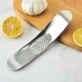 thumbnail image 4 of Bargain Qaailabf Stainless Steel Arc-shaped Manual Garlic Press, Boat-shaped Garlic Masher, Kitchen Tool, 4 of 9