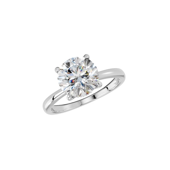 KEEVA JEWELS 2.00 Carat Round Cut Hidden Halo Moissanite Engagement Ring for Women, Made in White Gold Plated Silver Size 10