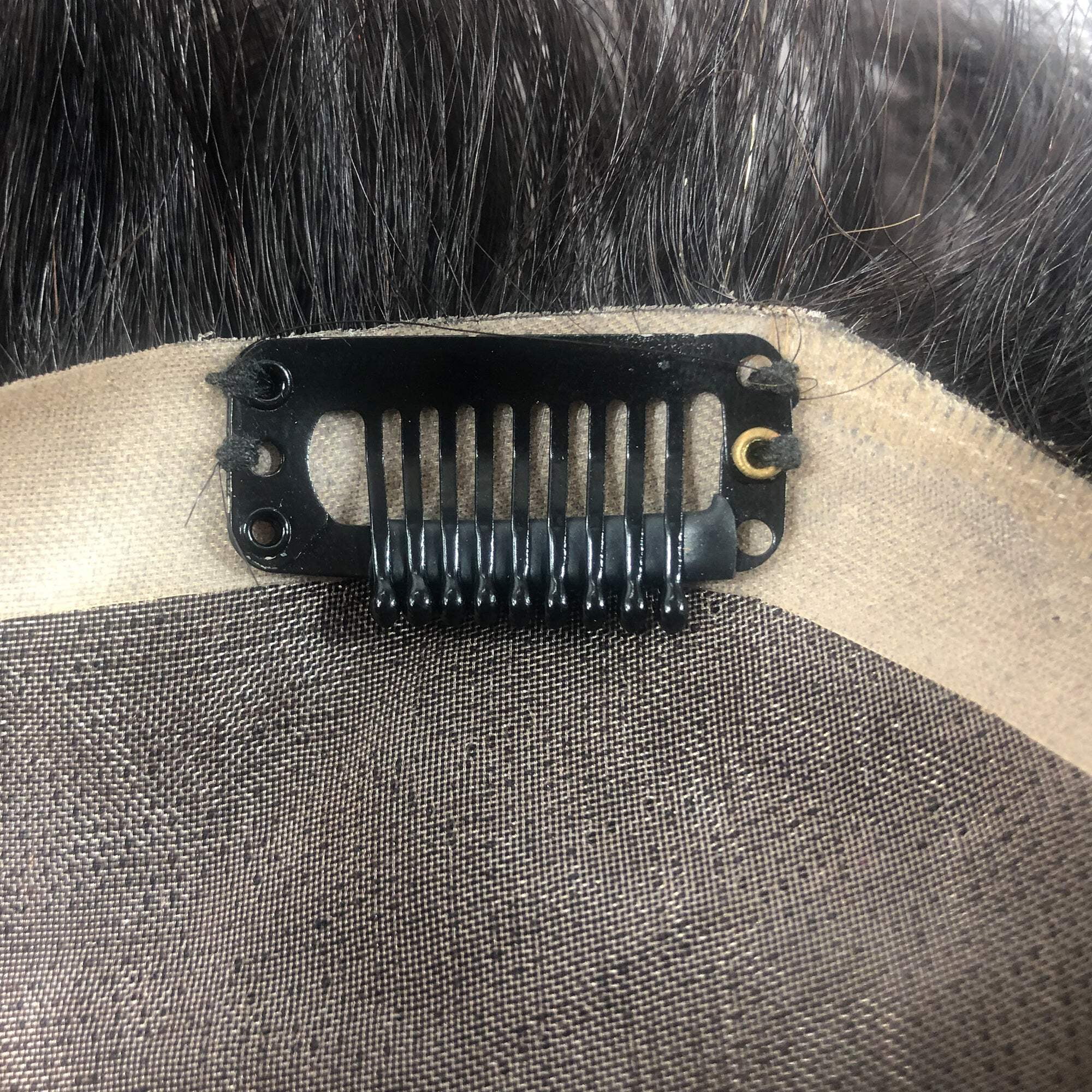 No trimming Hand Tied Lace Toupee Human Hair Extension Clip in Hairpieces Topper Top Hair Piece for Men with Hair Loss Natural Black