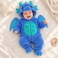 thumbnail image 5 of Baby Warm Long Sleeve Hooded Jumpsuit Dinosaur Costume Infant Baby Clothes Halloween Party Clothes Kids Halloween Costumes Size 0-12 Months, 5 of 9