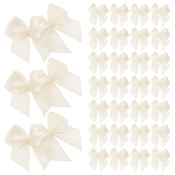 LOLIPPYY 200 Pieces Mini Gift Bows in Beige Polyester for Wrapping Presents and Decorations