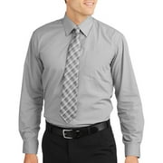 Big Men's Solid Dress Shirt with Matching Tie