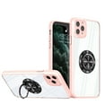 thumbnail image 1 of Allytech for Apple iPhone 11 Pro Max Case, 360° Rotatable Ring Holder Kickstand Magnetic Shockproof TPU Frame Transparent Acrylic Back Phone Shell Cover for iPhone 11 Pro Max 6.5 inch 2019, Pink, 1 of 6