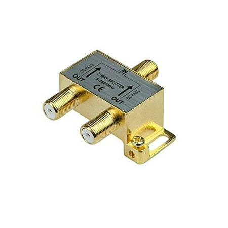F-type Splitter - iMBAPrice 10013-1 (1-Pack) Glod Plated 2.4 Ghz 2-Way Coaxial Cable Splitter F-Type Screw for Video Satellite Splitter/VCR/Cable Splitter/TV Splitter/Antenna Splitter/RG6 Splitter