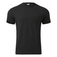 thumbnail image 4 of Men's T-Shirts All Season Partial Solid Color Short Sleeve Slim Fit Blouse Black Going Out Fall Tops size L, 4 of 5