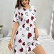 thumbnail image 4 of Puntoco Conjuntos de pijama cómodos para mujer Vestido casual de color sólido de manga corta y cuello redondo a la moda para mujer, 4 of 5