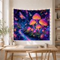 thumbnail image 5 of Glowing Mushrooms Beside a Magic Forest Stream, Mystical Fantasy for Mushroom Lovers, Forest Wall Art, Housewarming Gift, Tapestry Wall Hanging for Bedroom and Dorm, 5 of 7