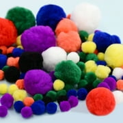 Hello Hobby Multicolor Rainbow Pom Poms, 100 Piece