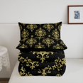 thumbnail image 5 of Homewish Black Gold Skull Damask Twin Comforter Sets,Happy Halloween Bedding Set,Black Reversible,2 Pieces,1 Comforter and 1 Pillowcase, 5 of 7