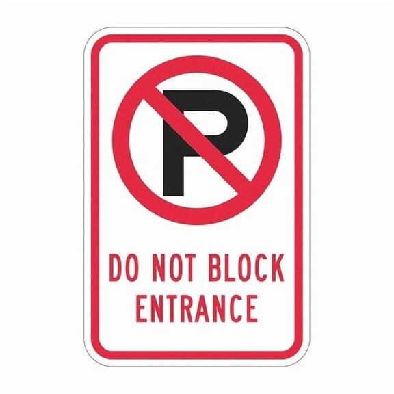 Lyle No Parking Entrance Sign,18" x 12, T1-1871-DG_12x18 T1-1871-DG_12x18