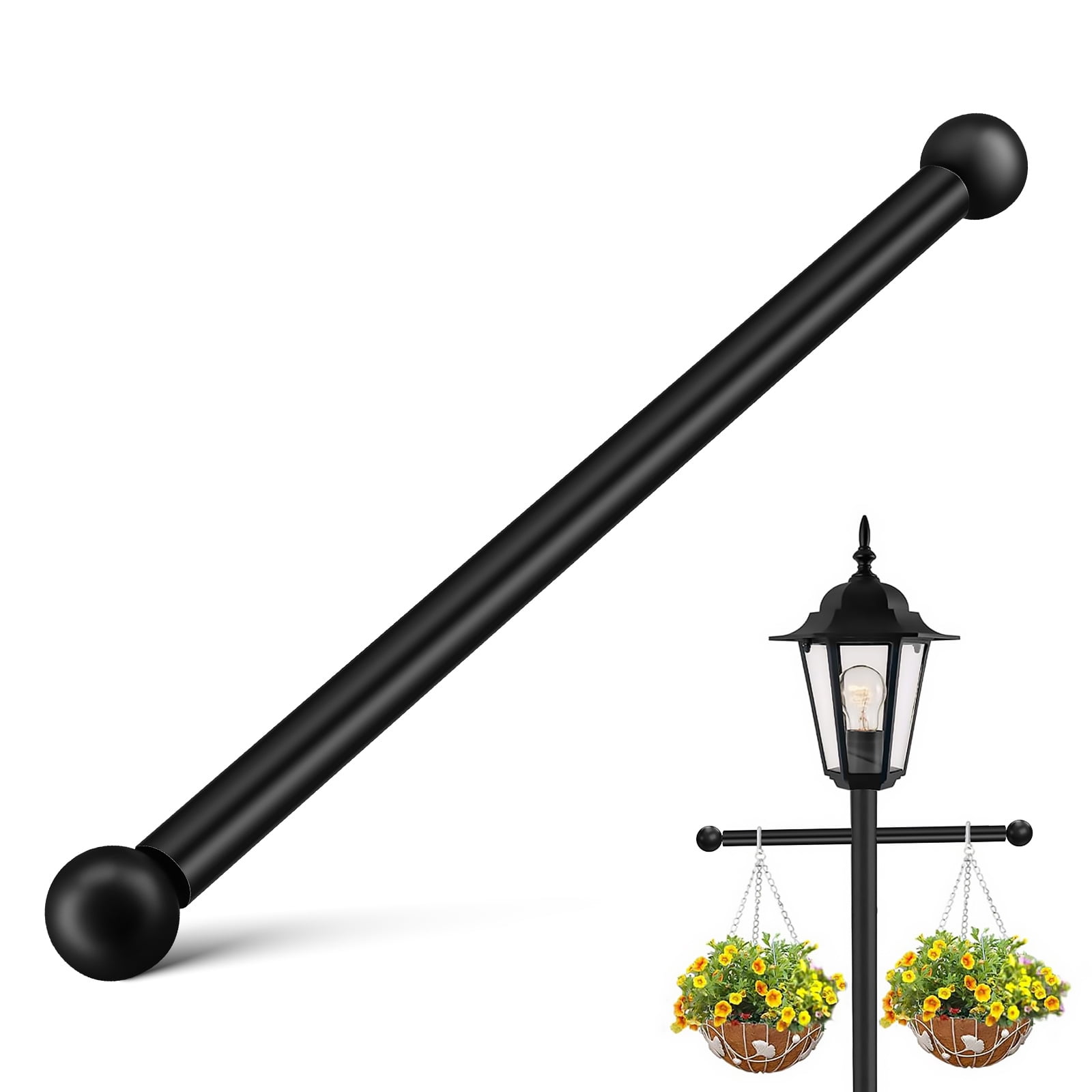 MHP Black Plastic Ladder Rest For Outdoor Gas Or Electric Light Poles - Model LR