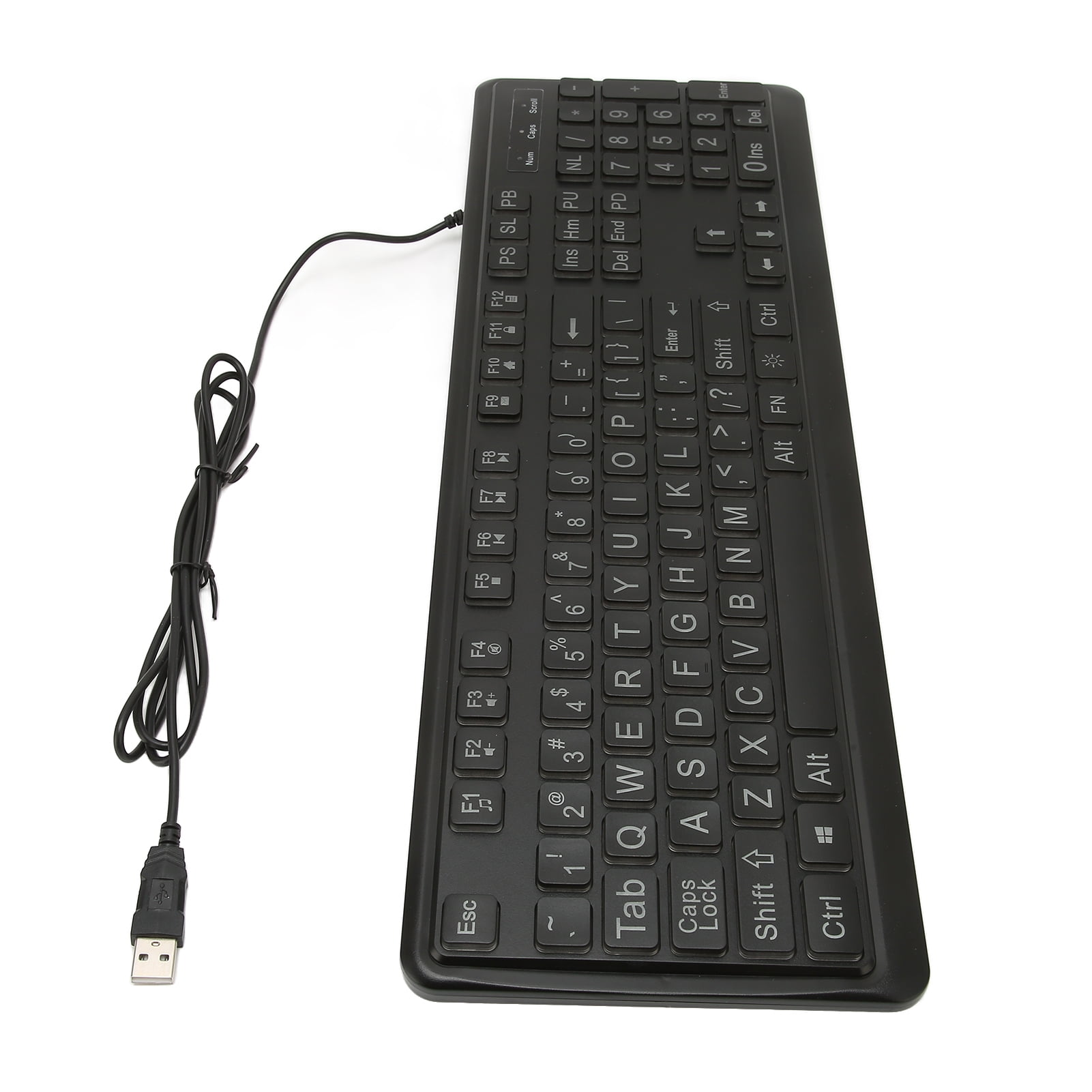 Fyydes Ergonomic Keyboard,Large Print Keyboard Large Bold Letters 104