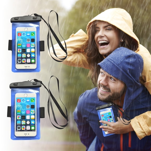 Fiudx Bolsa Impermeable para Teléfono, Diseño Transparente de Doble Cara, Sumergible Hasta 30 M, Pantalla Sensible, Incluye Cordón Flotante y Brazalete, Ideal para Actividades Al Aire Libre, Ajuste U