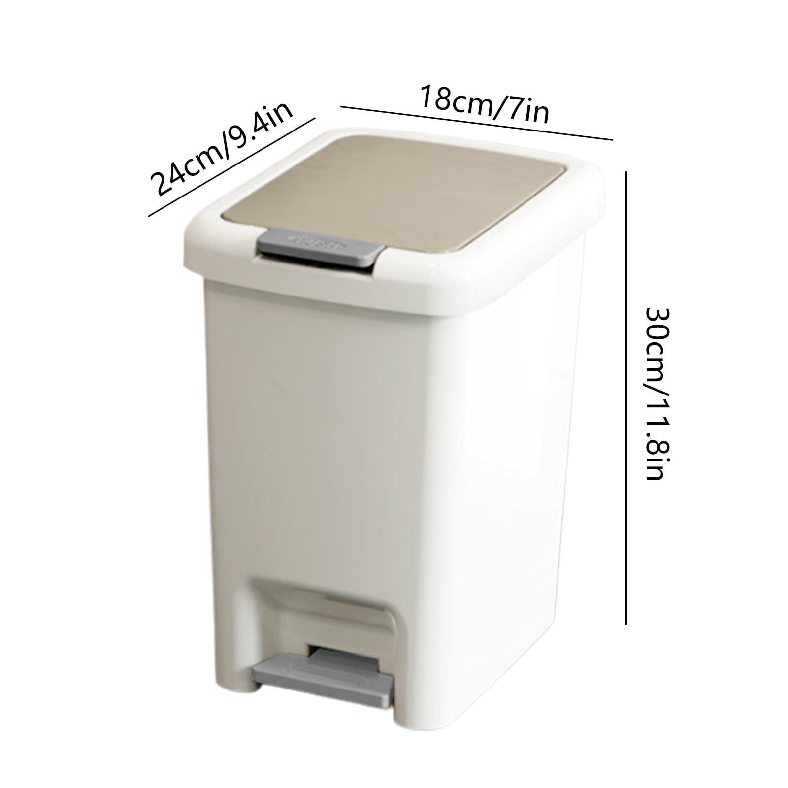 hzomhy Foot Pedal Trash Can With Lid 30X24X18Cm 11.8X9.4X7In Thickened Plastic Kitchen Bathroom Waste Bin Odor Proof Step On Garbage Container Multicolor Multicolor