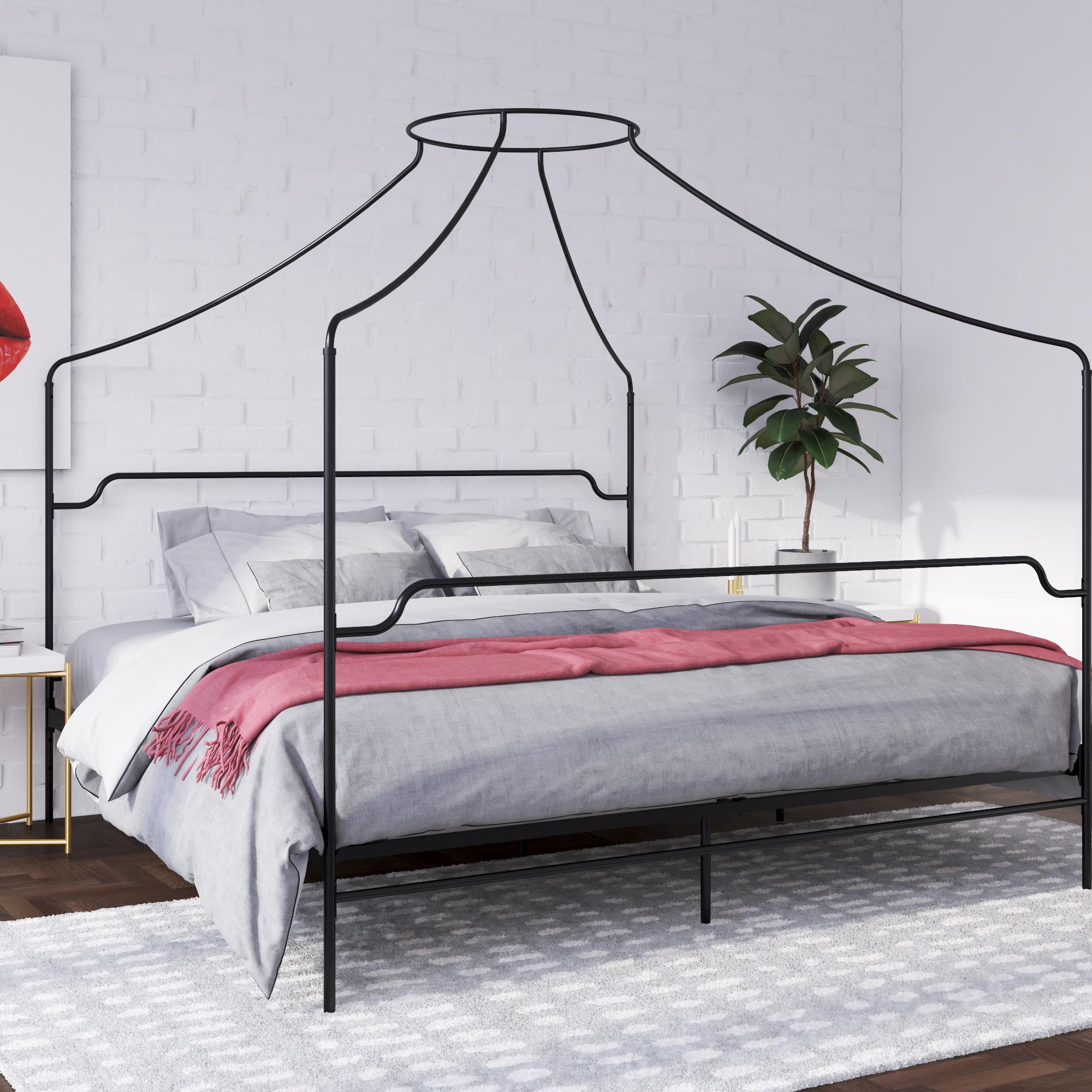 Novogratz Camilla Metal Canopy Bed, King Size Canopy Bed Frame