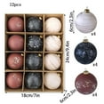 thumbnail image 3 of Honmine Vintage Christmas Balls Set, 12 Pack 6cm Weathered Tree Decorations, Retro Style Christmas Tree Ornaments for , Party, Festive Decor, 3 of 7