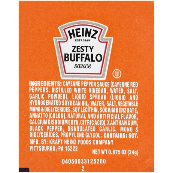 Heinz Zesty Buffalo Sauce Single Serve Cup, 0.875 oz., 100 per Case