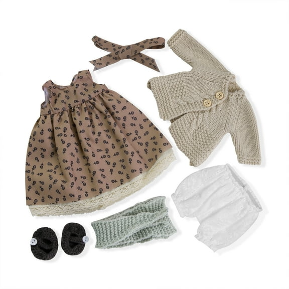 BlissfulPixie Handmade Waldorf Doll Clothes 12 inch clothing Set with Pretty Box Girl Christmas Birthday Gift-Juu's Clothes Accessories