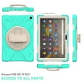 thumbnail image 6 of New Fire HD 10 11th Gen 2021 Case with Soft Screen Protector, Cover for Kindle Fire HD 10 Plus 2021, Allytech Shockproof Hand Strap Kickstand Shoulder Strap Case with Pen Holder, Mint, 6 of 7