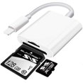 thumbnail image 2 of SD card reader for iPhone iPad camera, dual card slot memory card reader supports SD, 2 of 5