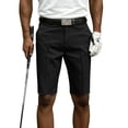 thumbnail image 5 of GrmtClth Mens Daily Short‑Pants Urban Solid Tone Cotton Linen Straight Leg Formal Golf Shorts Flat Front Regular Fit Summer Casual Business Shorts Black 33, 5 of 5