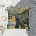 thumbnail image 2 of Orinice Elephant Bird Whimsical Graphic Decorative Cushion Throw Pillow Cover for Home Couch Living Room Sofa Square Zipper Closure 1PC 22x22in, 2 of 5
