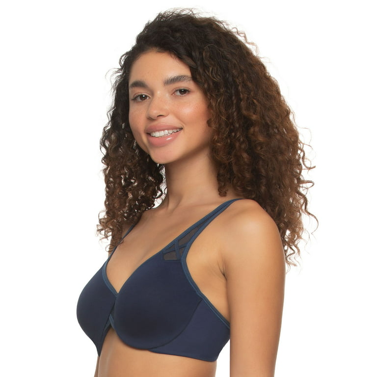 Paramour by Felina | Amaranth Cushioned Comfort Unlined Minimizer Bra  (French Navy, 40DD)