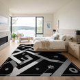 thumbnail image 3 of ODIKA 9'x12' Washable Area Rug Low Pile, Flatwoven, Contemporary Interlocking Shapes With Minimalist Line Motif Abstract Flowing for Great Room, Indoor Concept, Large Living, 3 of 7