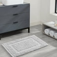 thumbnail image 5 of Jean Pierre New York Sophie Border 100% Cotton Bath Mat - Non-Slip Bath Rug - Soft Gray - 17" x 24", 5 of 8