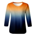 thumbnail image 4 of T Shirts for Women Summer Mid Length Shirts Three Quarter Sleeves Shirts Crew Neck Tunic Casual Tops, 4 of 4
