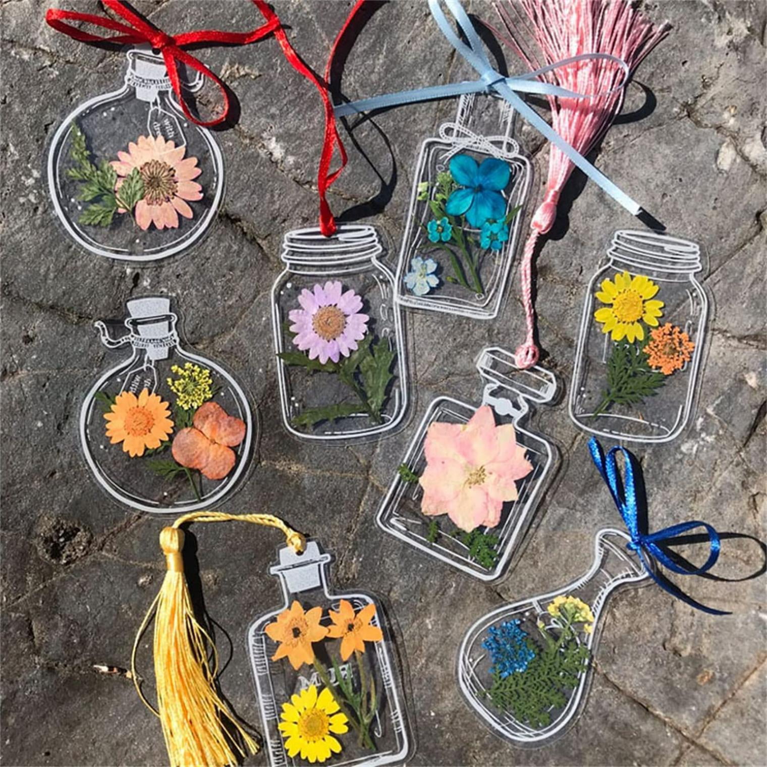 Danhjin 30pcs Bookmark Mold Set, Flower Bookmark Maker, Handmade Natural Dried Flower Bookmarks, Transparent Flower Page Markers Homeschool Book Club Supplies for DIY Bookmark Making - on Clearance