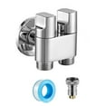 thumbnail image 2 of 1 In 2 Out Double Control Washing Machine Faucet G1/2 Toilet Triangle Valve Point Interface Washing Machine Faucet Silver, 2 of 9