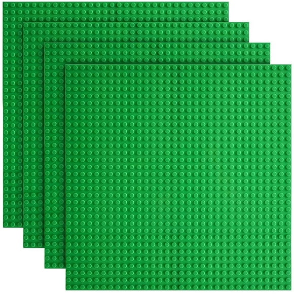 Bases de Construction Classiques pour Briques 100% Compatibles avec les Grandes Marques - Plaque de Base 10 "x 10", Pack de 4, Vert