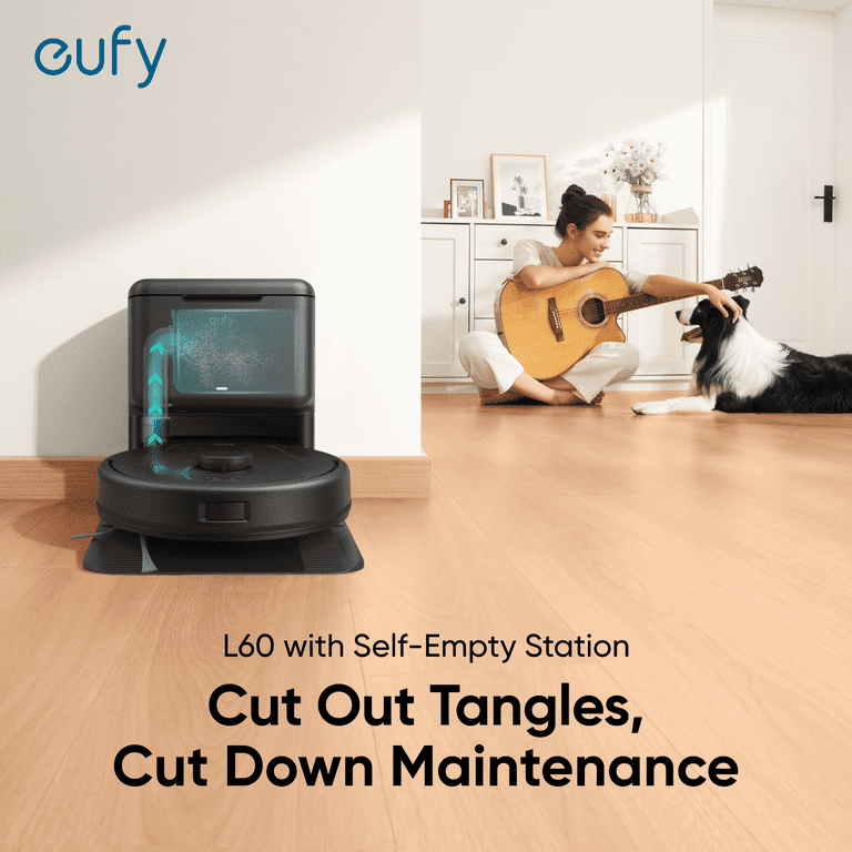 eufy, Robot Vacuum, Self Empty Station, Hair Detangling Technology