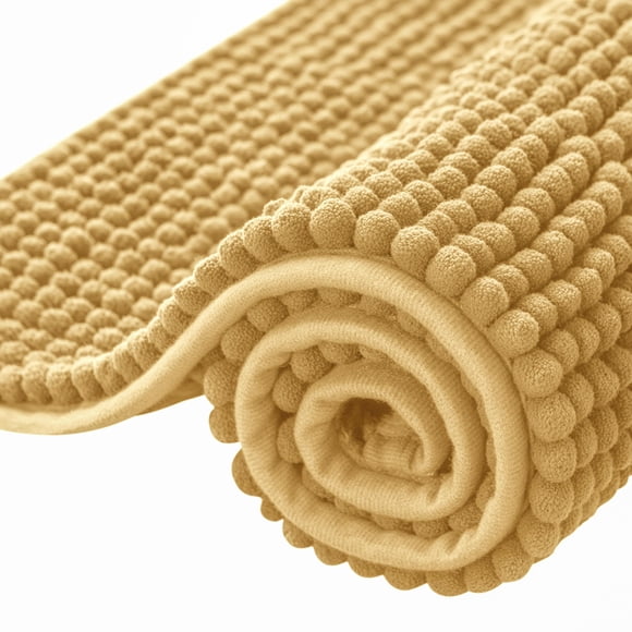 Alfombra de baño SUBRTEX de chenilla para baño, 1400 g/m², color amarillo, 50 x 80 cm