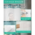 thumbnail image 4 of No Hook Shower Curtains with Snap in Liner, Coastal Seahorse Blue Green Fabric Shower Curtain, Summer Ocean Starfish Coral Double Layers & See-Through Top Window Bathroom Curtains 36''x72'', 4 of 6